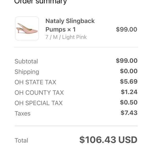 NWT Nine West Nataly Slingback Pumps Size 7 in Blush - Picture 9 of 10